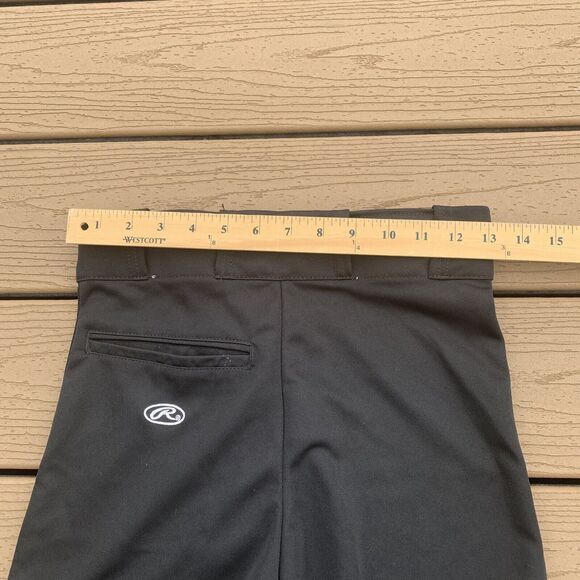 Rawlings Baseball Pant Adult Small Black Gathered Bottom Snap/Zipper‎ - Picture 3 of 5